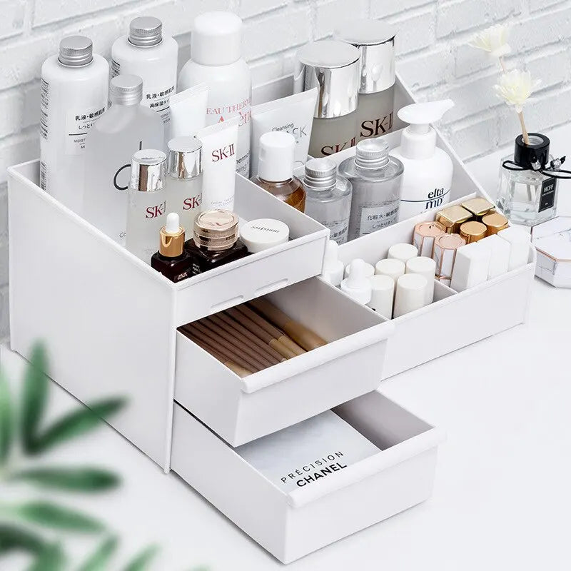 White Makeup Organizer Box